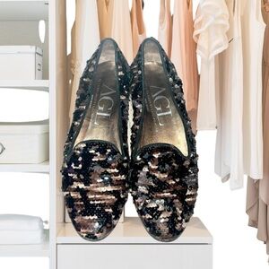 AGL Atillio Giusti Leombruni Women Sequin Shoes 37 (US 7), Used, Made in Italy